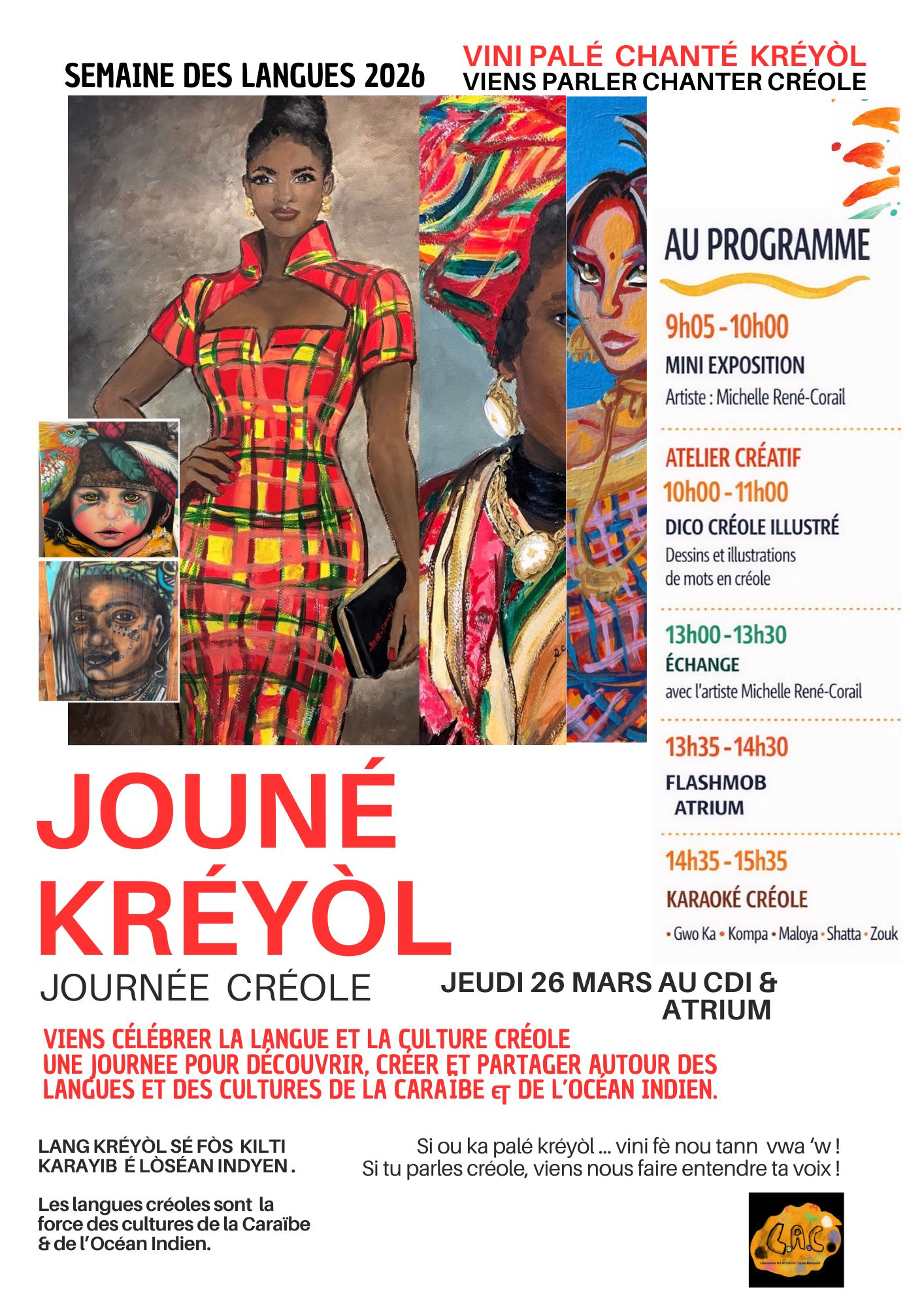 Affiche des activités en créole